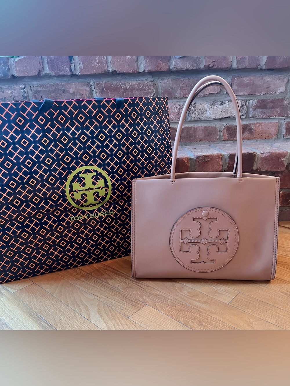 Tory Burch Light Sand Tan Small Ella Bio Tote